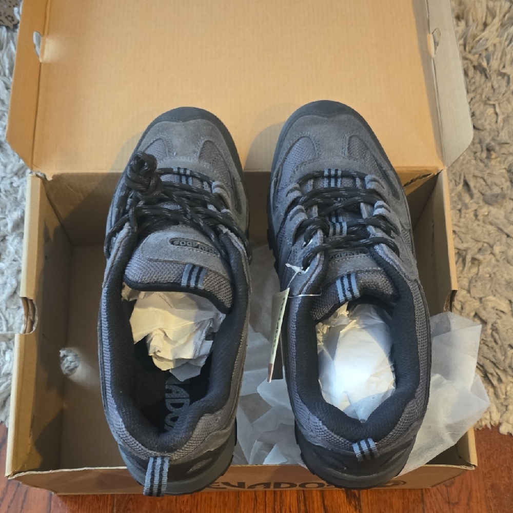 Gray and Black Athletic Shoes